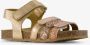 Groot leren meisjes sandalen met glitters goud - Thumbnail 4