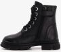 Groot leren meisjes veterboots Zwart - Thumbnail 2