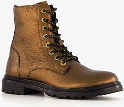 Groot leren meisjes veterboots brons