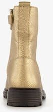 Groot leren meisjes veterboots metallic goud