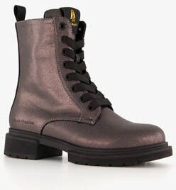 Hush Puppies dames metallic veterboots grijs