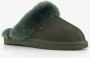 Hush Puppies dames pantoffels met lamsvacht groen Sloffen Echt leer - Thumbnail 5