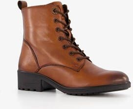 Hush Puppies leren dames veterboots cognac