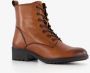 Hush Puppies leren dames veterboots cognac - Thumbnail 5