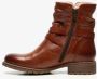 Hush Puppies gevoerde leren dames enkellaarsjes Cognac - Thumbnail 3