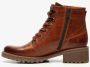 Hush Puppies gevoerde leren dames veterlaarsjes Cognac - Thumbnail 3