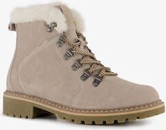 Hush Puppies gevoerde suede dames veterboots beige