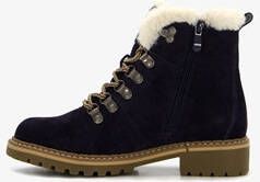 Hush Puppies gevoerde suede dames veterboots navy