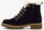 Hush Puppies gevoerde suede dames veterboots navy Blauw Echt leer - Thumbnail 3