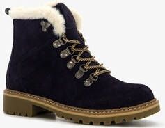 Hush Puppies gevoerde suede dames veterboots navy