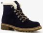 Hush Puppies gevoerde suede dames veterboots navy Blauw Echt leer - Thumbnail 5