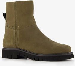 Hush Puppies leren dames boots olijfgroen