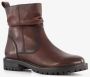 Hush Puppies leren dames enkellaarsjes bruin - Thumbnail 5