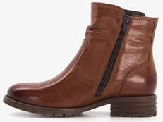 Hush Puppies leren dames enkellaarsjes cognac