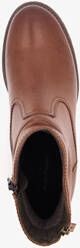 Hush Puppies leren dames enkellaarsjes cognac