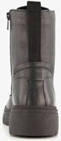 Hush Puppies leren dames veterboots zwart