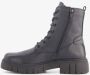 Hush Puppies leren veterboots zwart Uitneembare zool - Thumbnail 2