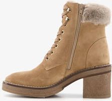 Hush Puppies suède dames veterboots met hak