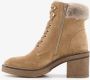 Hush Puppies suède dames veterboots met hak Beige Echt leer - Thumbnail 2