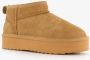 Hush Puppies suede dames enkellaarsjes cognac Echt leer - Thumbnail 4