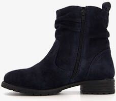 Hush Puppies suède dames enkellaarsjes donkerblauw