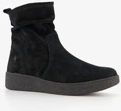 Hush Puppies suede dames enkellaarsjes zwart