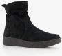 Hush Puppies suede dames enkellaarsjes zwart Echt leer Uitneembare zool - Thumbnail 4