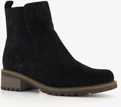 Hush Puppies suede dames enkellaarsjes zwart