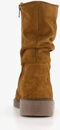 Hush Puppies suede dames enkellaarzen cognac