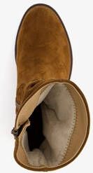 Hush Puppies suede dames enkellaarzen cognac