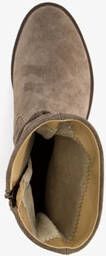 Hush Puppies suede dames enkellaarzen taupe