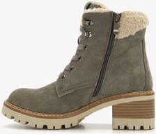 Hush Puppies suède dames veterboots beige grijs