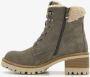 Hush Puppies suède dames veterboots beige grijs Echt leer - Thumbnail 2