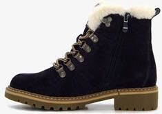 Hush Puppies suède dames veterboots blauw