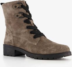 Hush Puppies suede dames veterboots taupe