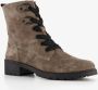 Hush Puppies suede dames veterboots taupe Bruin Echt leer Uitneembare zool - Thumbnail 5