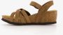 Hush Puppies suede sandalen met sleehak taupe Bruin Echt leer - Thumbnail 4