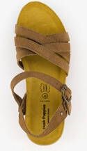 Hush Puppies suede sandalen met sleehak taupe