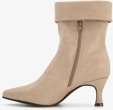 Nova dames enkellaarsjes met hak beige