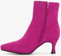 Nova dames enkellaarsjes met hak fuchsia roze