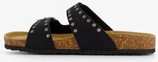 Scapino Dames bio slippers zwart met studs