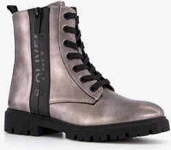 s.Oliver dames veterboots metallic grijs