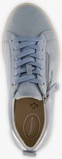 tamaris Comfort leren dames sneakers blauw zilver