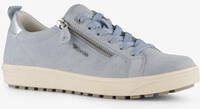 tamaris Comfort leren dames sneakers blauw zilver