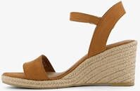 tamaris dames espadrilles met sleehak cognac