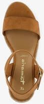 tamaris dames espadrilles met sleehak cognac