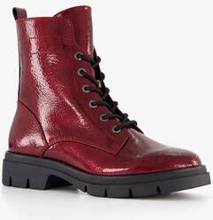 tamaris dames lak veterboots rood