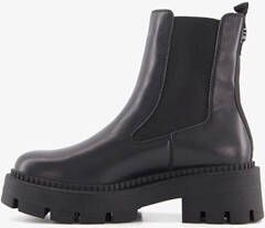 tamaris leren dames chelsea boots zwart