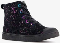 TwoDay hoge leren meisjes sneakers met glitter