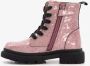 TwoDay leren meisjes veterboots roze glitters - Thumbnail 3